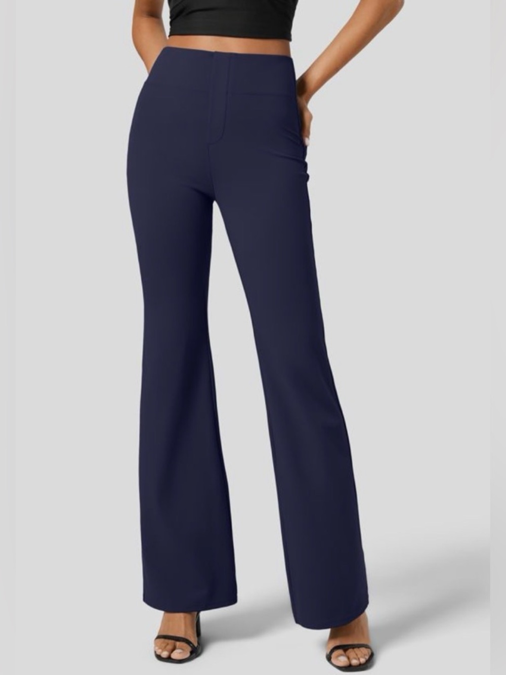 HALARA Flex™ High Waisted Back Side Pocket Slight Flare Work Pants - Picture 2 of 5